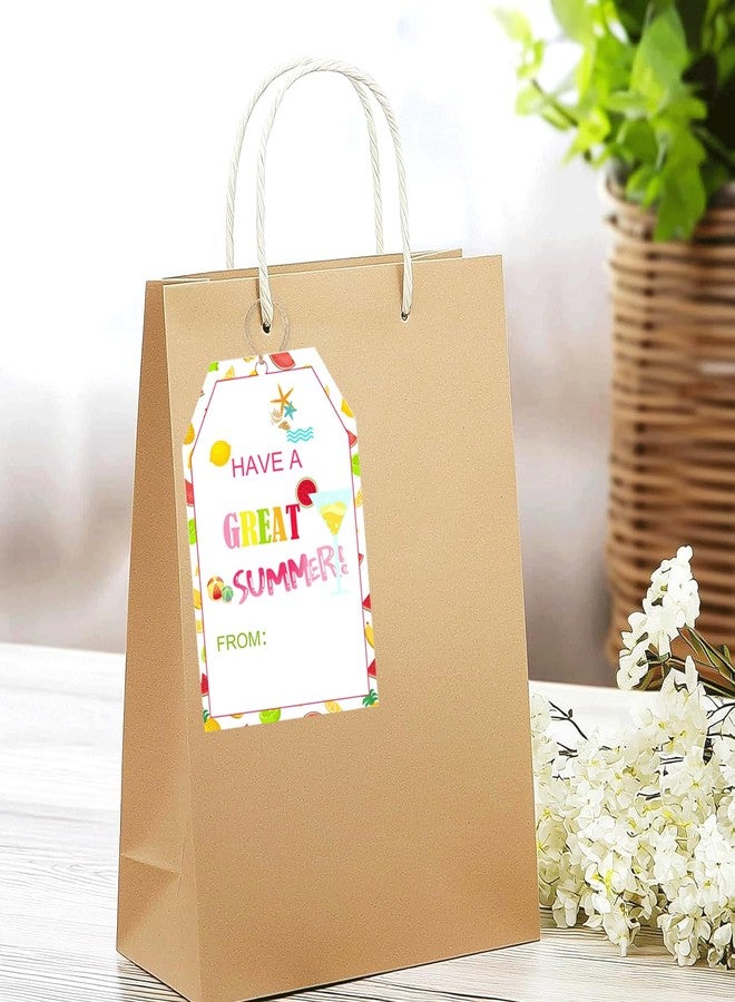wootile Have A Great Summer Gift Tags with String 50 Pack Happy Hello Summer Name from Tags 2 x 3.5 Inch End of School Year Cads Summer Party Gift Tag for Party Decor - Image 2